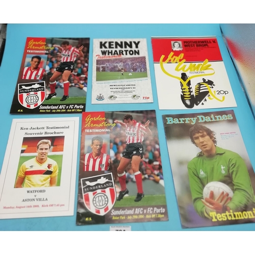 70A - Collection of 18 Football Testimonial Programmes. Various Players/Years.