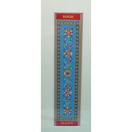 87 - Framed and Mounted Chinese Silk Bookmarks (2). 35cm x 18cm.