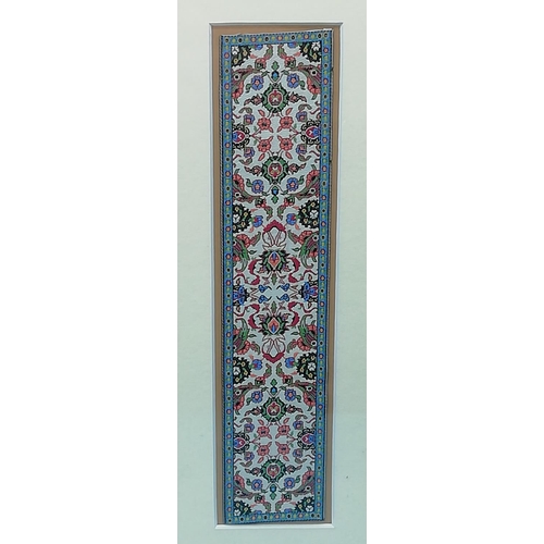 87 - Framed and Mounted Chinese Silk Bookmarks (2). 35cm x 18cm.