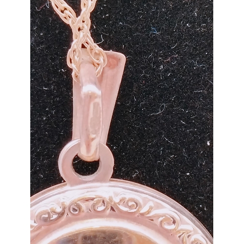 97 - 9ct Gold  Chain and Butterfly Design Locket. 4 Grams.