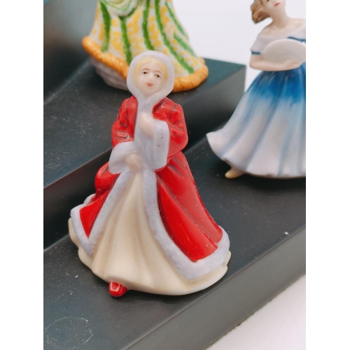 562 - 9 x Royal Doulton Minature Ladies on Stand.