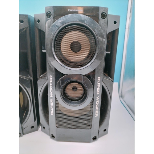 563 - Panasonic Super Woofer Speakers Model No SB-AKX52. W/O. 41cm High, 25cm x 29cm.