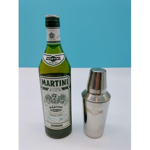 225 - Boxed Full 75cl Bottle of Martini plus Cocktail Shaker.