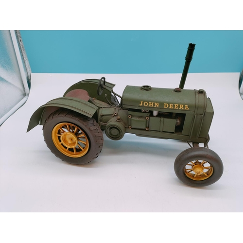 10 - Large Figure of a John Deere Tractor. 24cm High, 40cm x 18cm.