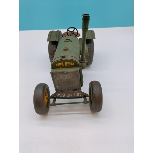 10 - Large Figure of a John Deere Tractor. 24cm High, 40cm x 18cm.