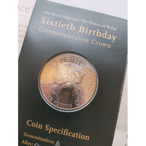 122 - Royal Mint Commemorative Coins to include 'Prince of Wales 60th Birthday' Crown and 'opening of Buck... 