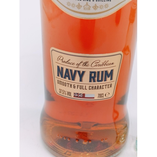 131 - Bottle of Admiral Benbow 70cl Navy Rum plus Small 5cl Bottle of Bacardi.