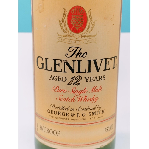 132 - 1980's 750ml Bottle of 'The Glenlivet' Aged 12 Years, 86% Proof Whisky.