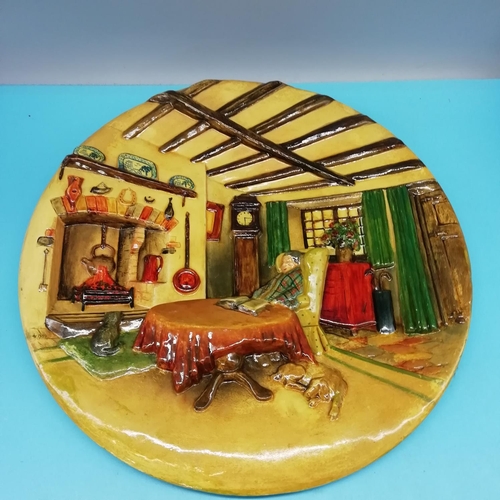 135 - Boxed Bossons 35cm Wall Plaques (2) - Anne Hathaway's Cottage and Cottage Interior No2.