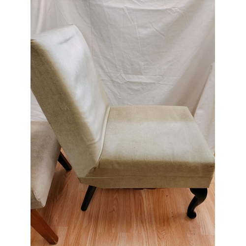 149 - 2 x Green Draylon Nursing Chairs. One with Queen Anne Legs. Collection Only.