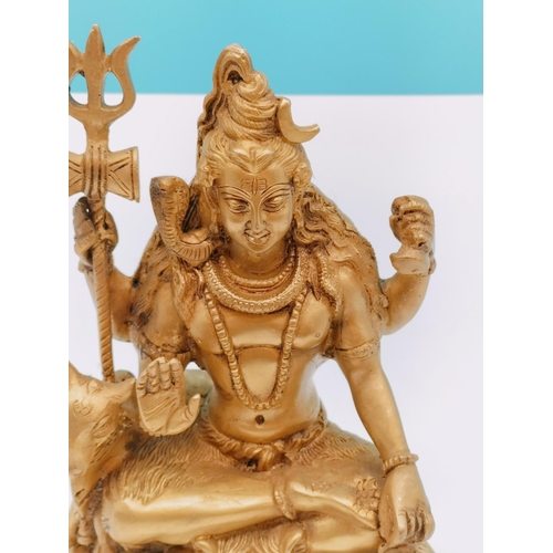 192 - Heavy Cast Bronze/Brass 25cm Figure of Bhagawan Shiva.