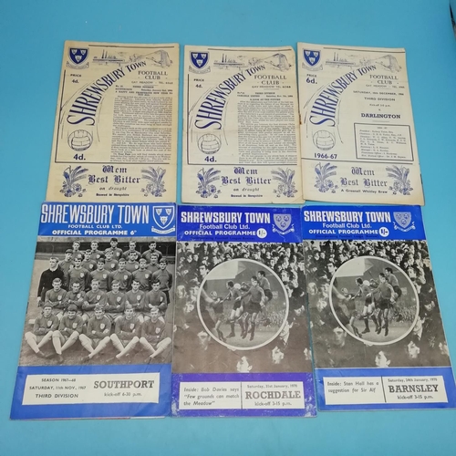 20A - Collection of Approx 66 'Shrewsbury Town' Football Programmes, 1950's & 1960's.