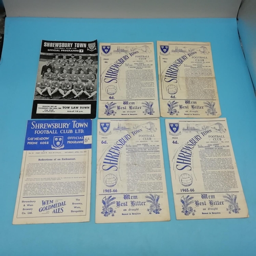 20A - Collection of Approx 66 'Shrewsbury Town' Football Programmes, 1950's & 1960's.