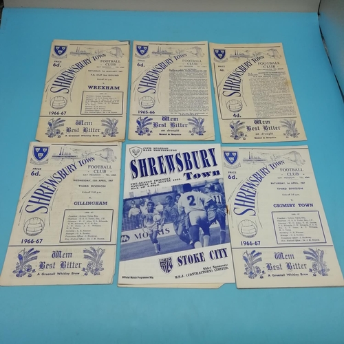 20A - Collection of Approx 66 'Shrewsbury Town' Football Programmes, 1950's & 1960's.