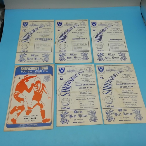 20A - Collection of Approx 66 'Shrewsbury Town' Football Programmes, 1950's & 1960's.