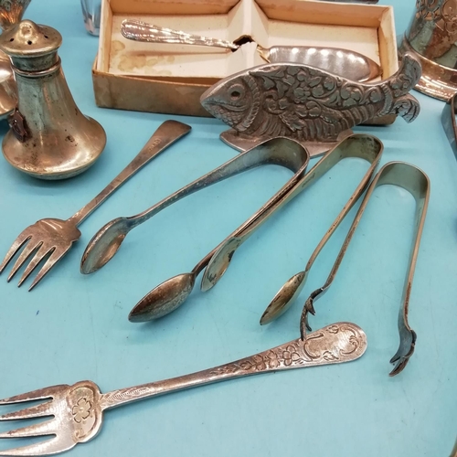 229 - Collection of Silver Plate Items (17) to include Harrison Fisher (1900-1925) Sugar Nips, James Dixon... 