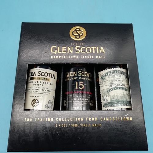 233 - 3 x Miniature Whisky Tasting Sets to include English Whisky Company, Glen Scotia and Benraich.