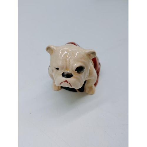 238 - Royal Doulton Figure of a Small Bulldog with Union Jack Design. Rd No 645658.  4cm High x 9cm.