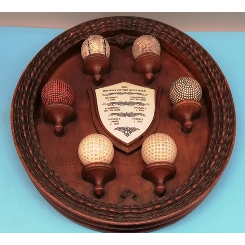 243 - Reproduction Ceramic Oval Plaque 'The History of the Golf Ball' (36cm x 26cm) Slight A/F plus 50ml B... 