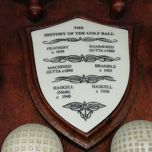 243 - Reproduction Ceramic Oval Plaque 'The History of the Golf Ball' (36cm x 26cm) Slight A/F plus 50ml B... 