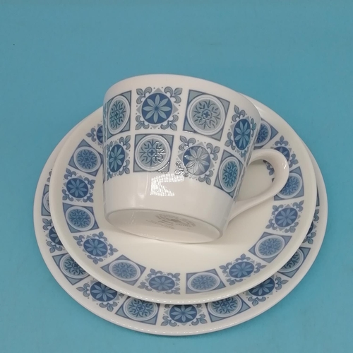 262 - Royal Tuscan China 19 Piece Part Tea Set in the 'Charade' Pattern to include Trios (5).