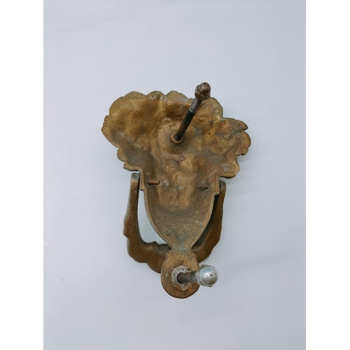 278 - Brass Green Goddess Door Knocker. 18cm High x 13cm.