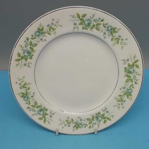 303 - Johnson Bros Snow white 24.5cm Dinner Plates (10) in the 'Meadow Vale' Pattern. Seconds Quality.