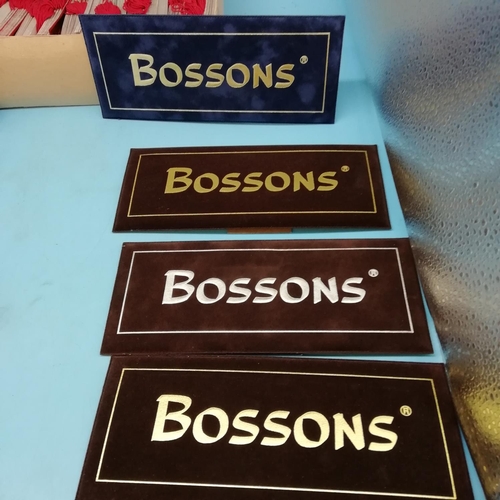 305 - Bossons Point of Sale Desk Signs plus Box of Bossons Ornament Tags.