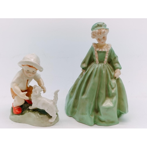 335 - Royal Worcester Figures modelled by F.G Doughty (2) - Snowy and Grandmother's Dress. Tallest being 1... 