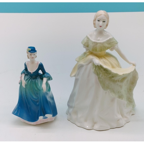 348 - Coalport Lady Figures (2). Tallest being 19cm.