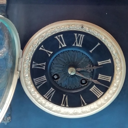 35 - Large Victorian Marble Three Step Base Mantle Clock showing Giuliano de Medici Seated upon a Single ... 