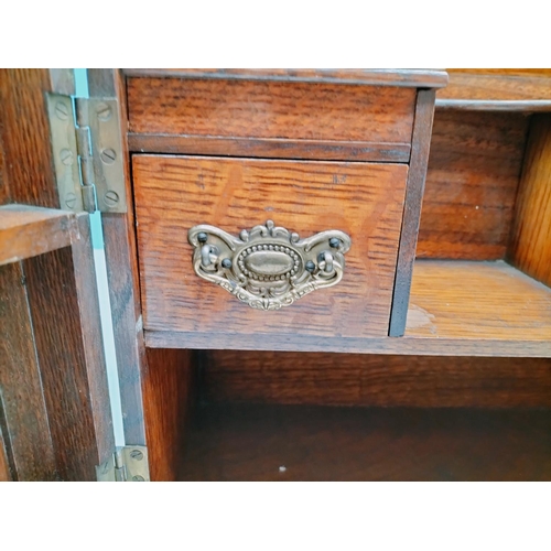 4 - Oak Smoker's Cabinet. 29cm High, 38cm x 21cm.