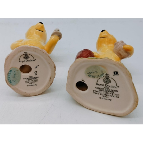 412 - Royal Doulton Winnie the Pooh Collection 10cm Figures (2) Pooh Counting the Honey Pots WP12 and Pooh... 