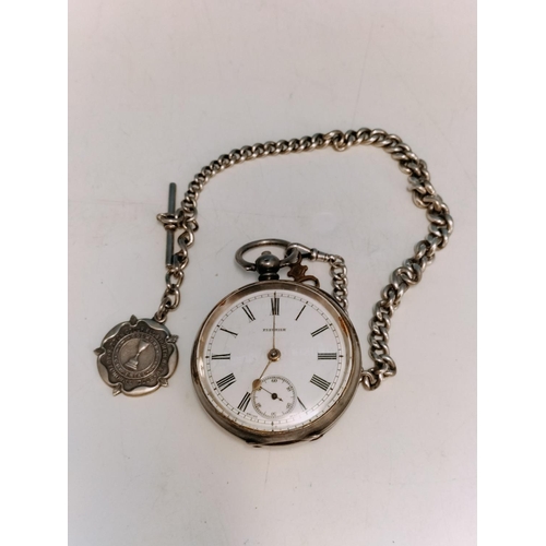 42 - Fleurier Gent's Silver 935 Cased Pocket Watch plus Silver Hallmarked 12