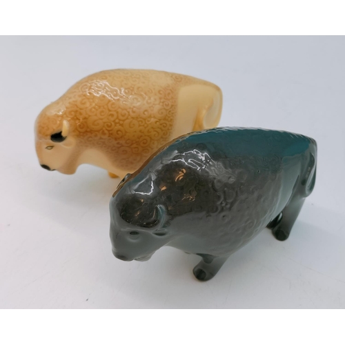 422 - Bison Figures (2). 8cm high x 11cm.