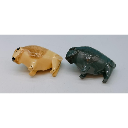 422 - Bison Figures (2). 8cm high x 11cm.