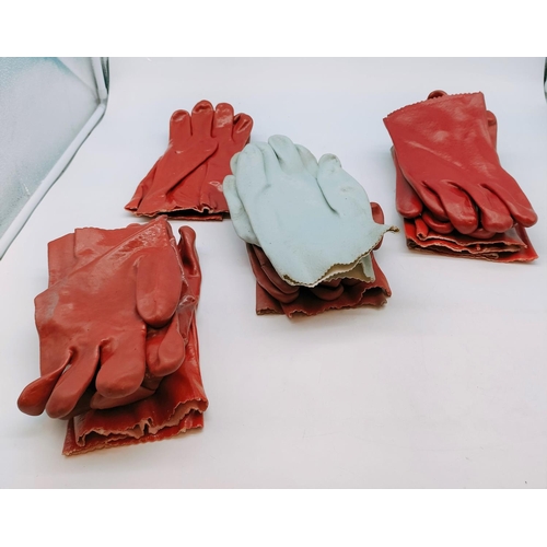 449 - 9 Pairs of Rubber Coated Gloves. Size L.