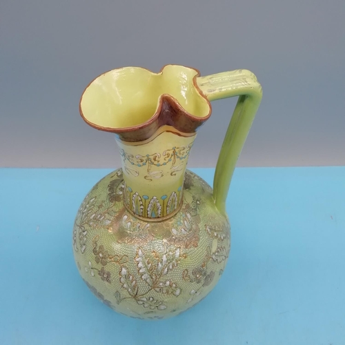 453 - Doulton Lambeth, Slaters Green Stoneware 21cm Jug.