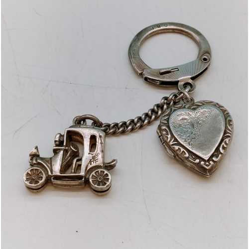 480 - Silver Heart Locket plus 800 Silver Car Charm on Key Fob.