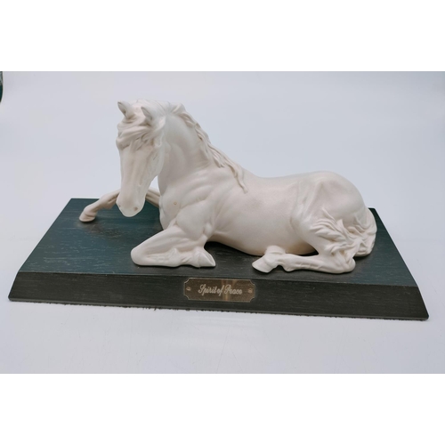 492 - Beswick Horse Figure 'Spirit of Peace' on Plinth. 15cm High x 31cm.