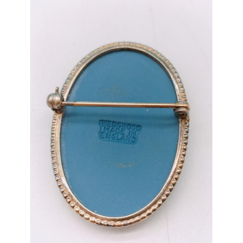 50 - Wedgwood Jasper Silver Hallmarked Brooch.