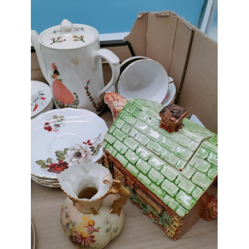 500 - Box of Mixed Pottery to include Teapots, Jugs, etc.