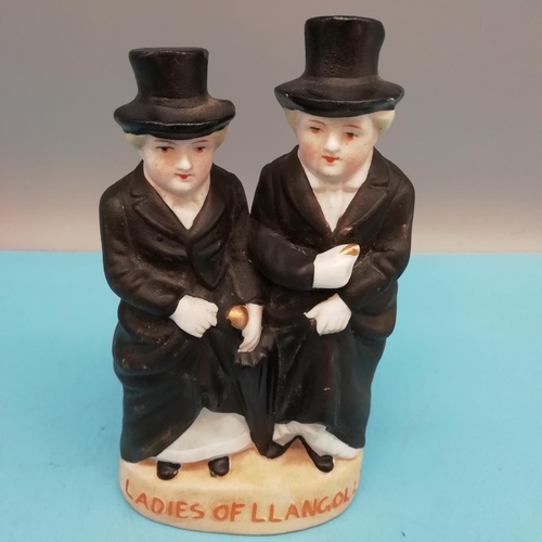 505 - German Bisque 15cm Figure 'Ladies of Llangollen'.