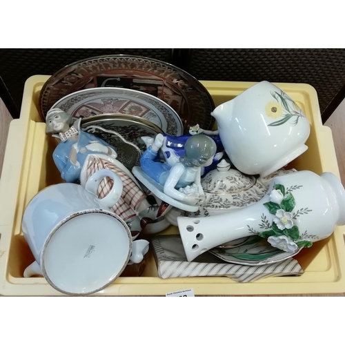 508 - Box of Ceramics to include Figures, Plates, Jug, Vases, etc.