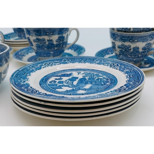 516 - Collection of 26 Pieces of Alfred Meakin Blue and White 'Old Willow' to include Cups, Saucers and Su... 