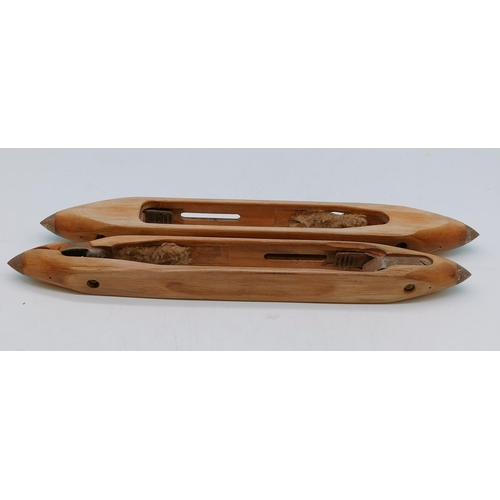 520 - Wooden Shuttles (2). 41cm Long.