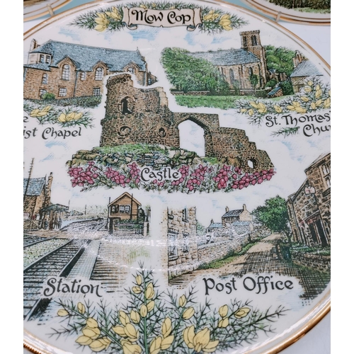 521 - Edwardian China Local Interest 27cm Plates (3) - Staffordshire, Stoke on Trent and Mow Cop.