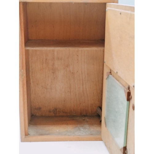 522 - Wooden First Aid Wooden Cabinet. 43cm High, 28cm x 17cm.