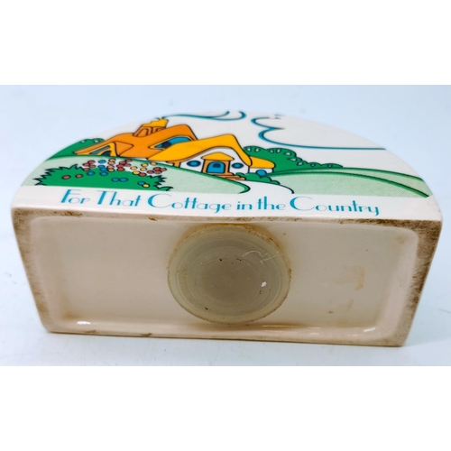 526 - 'For That Cottage in the Country' Moneybox with Stopper. 13cm x 8cm.