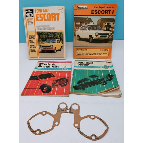 532 - Vintage Car Manuals (4) - Escort 1968-75, Vauxhall Victor, Morris & Austin Mini and Ford Escort Mk1.